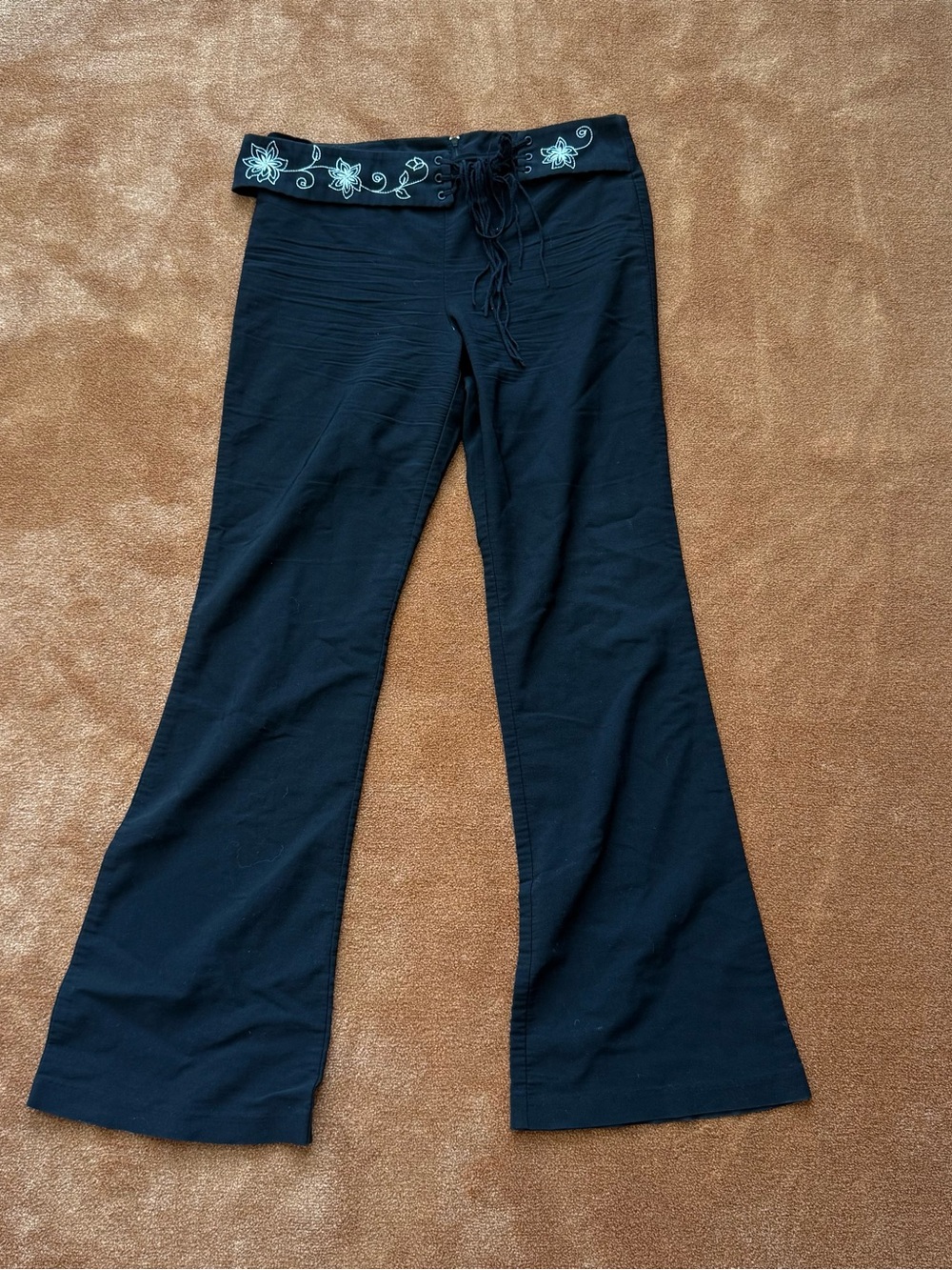 HeartSoul Black Waistband Flare Pants with back zipper waist 28